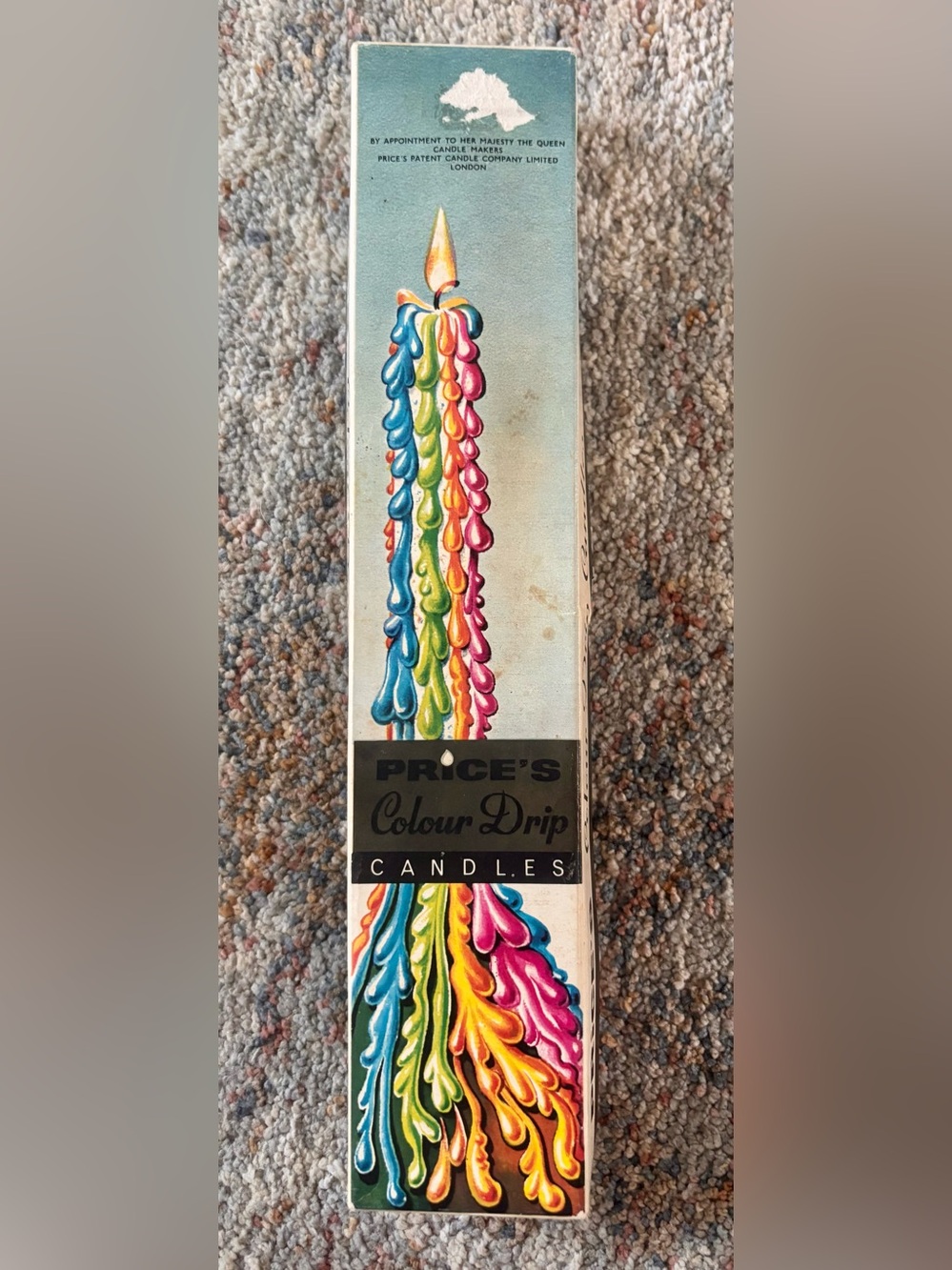Price’s Color Drip Multi-Color Decorative Party Candles vintage NOS